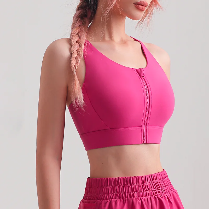 Zipper Yoga Bra Refined Women's Velvet