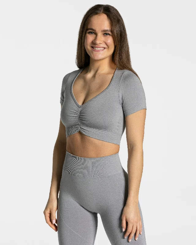 Focus Crop Top "Grau" Athletic Women's 
