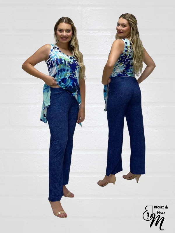Mid Rise Straight Leg Pull-on Printed Palazzo - P017 Bold Women's Animal Print