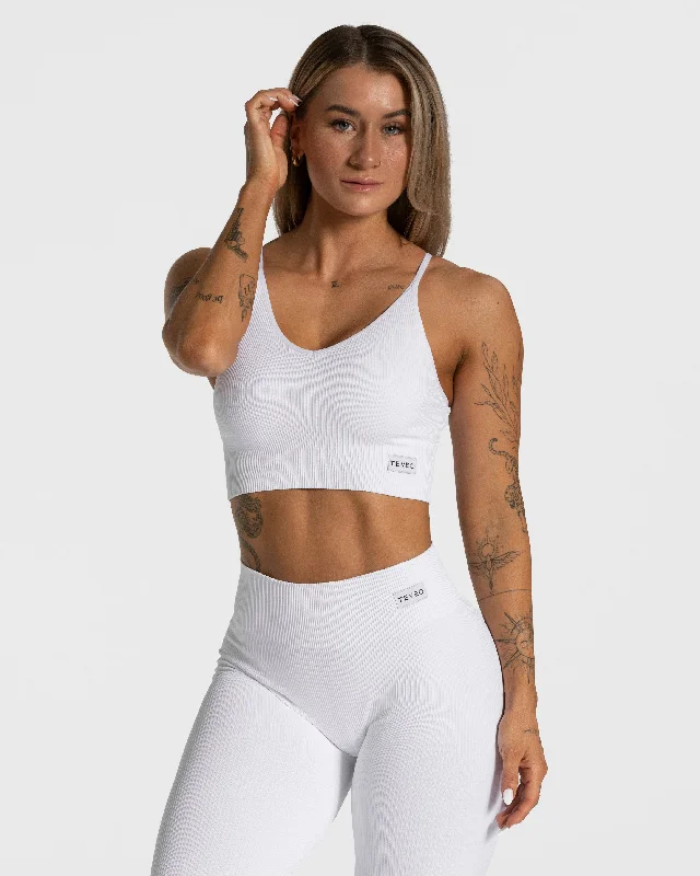 Elegant Cross Top "Weiß" Gym