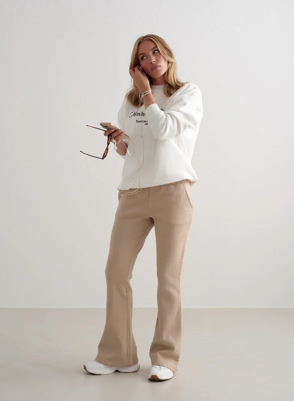 Beige Flare Sweatpants Bold Women's Statement