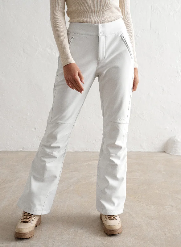 White Stretch Thermo Pants Unique Women's Upcycled