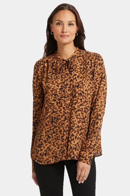 Tie-Neck Blouse - Caterina Polished Women's Silk