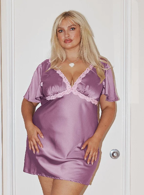 Jaron Mini Dress Mauve Curve Dynamic Women's Moto