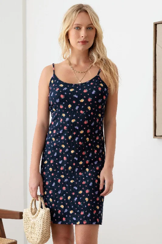 Ribbed Sleeveless Scoop Neck Cut Out Back Mini Dress Feminine Women's Soft 