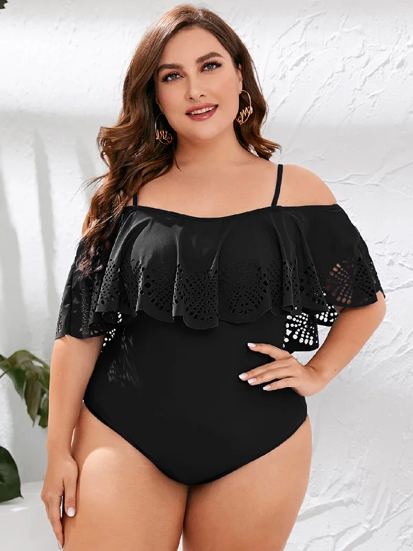Elegant Off The Shoulder Plus Size One-Pieces Street