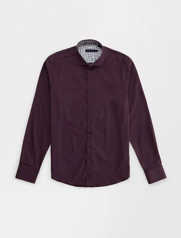 Plum Solid Drytouch Sateen Long Sleeve Shirt Cool Women's Skate