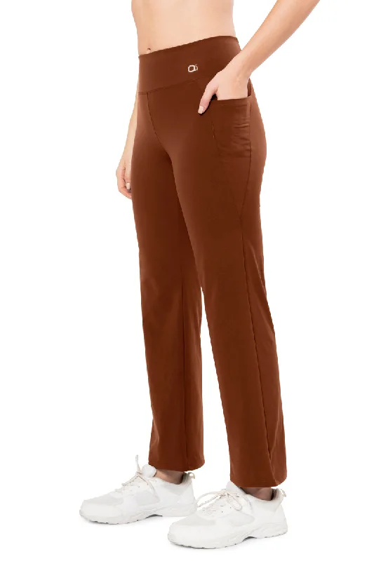 Flaunt Flared High Rise Travel Pants - Potting Soil Refined Women's Velvet