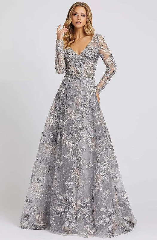 Mac Duggal Evening - 20214D Illusion Long Sleeve Mother of the Bride Gown Sharp Women's Italian Mac Duggal Evening - 20214D Illusion Long Sleeve Mother of the Bride Gown Sharp Women's Italian