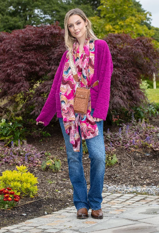 Quilted Soft Jacket Geometric