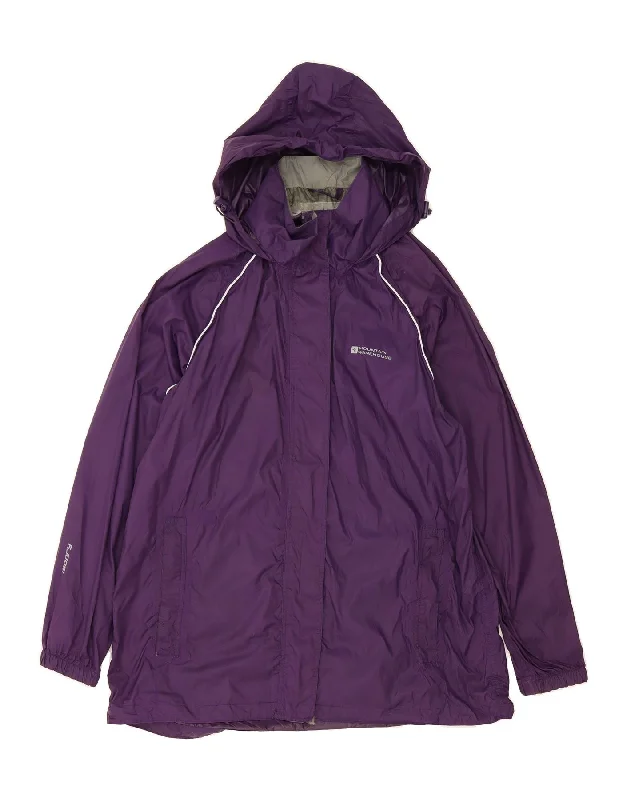 MOUNTAIN WAREHOUSE Womens Hooded Rain Jacket UK 16 Large Purple Nylon Sustainable Organic