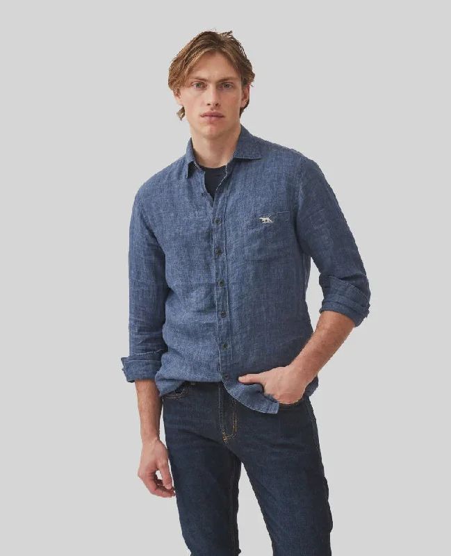 Coromandel 2 Linen Shirt - Marine Stylish Women's Tropical 