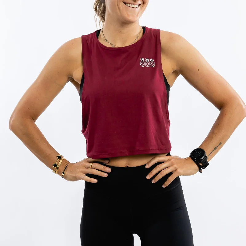 Women's Muscle Tank Crop | Merlot Earthy Women's 