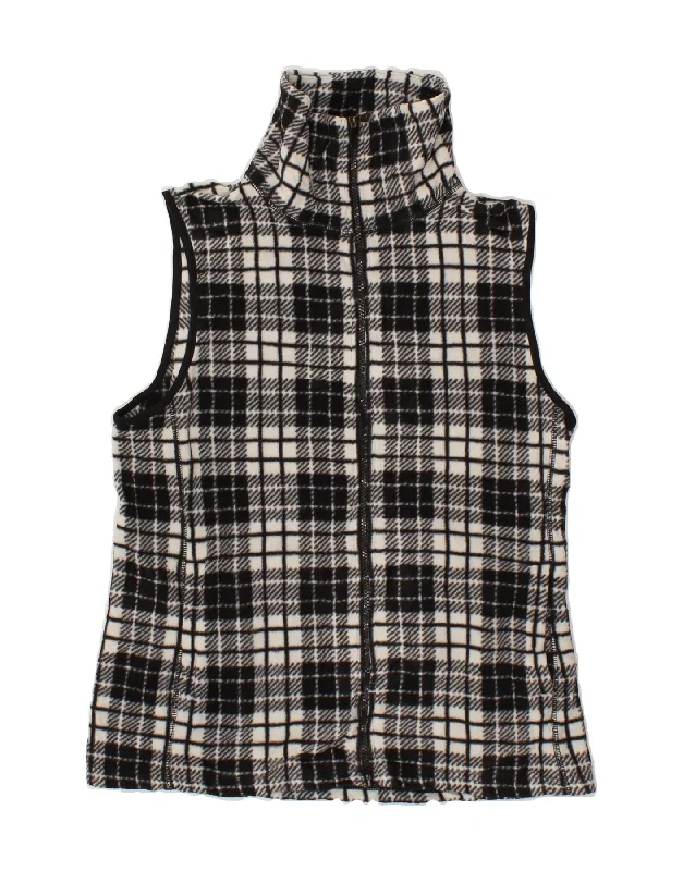 CHAPS Womens Fleece Gilet UK 16 Large Black Check Polyester Dapper Women's 1920S