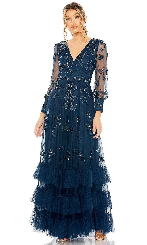 Mac Duggal 9256 - Long Sleeve Full Back Prom Gown Laid - back Women's Style
