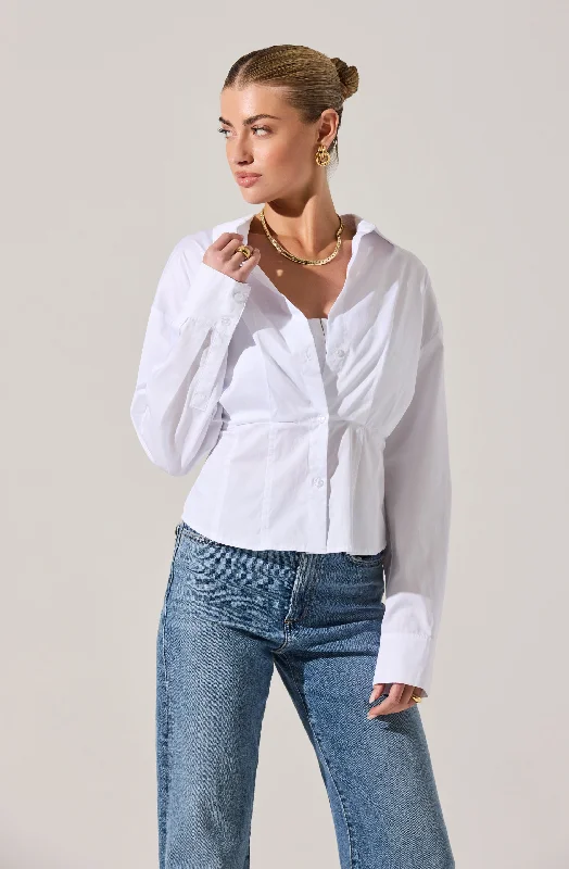Layered Peekaboo Corset Shirt Bohemian Women's Free