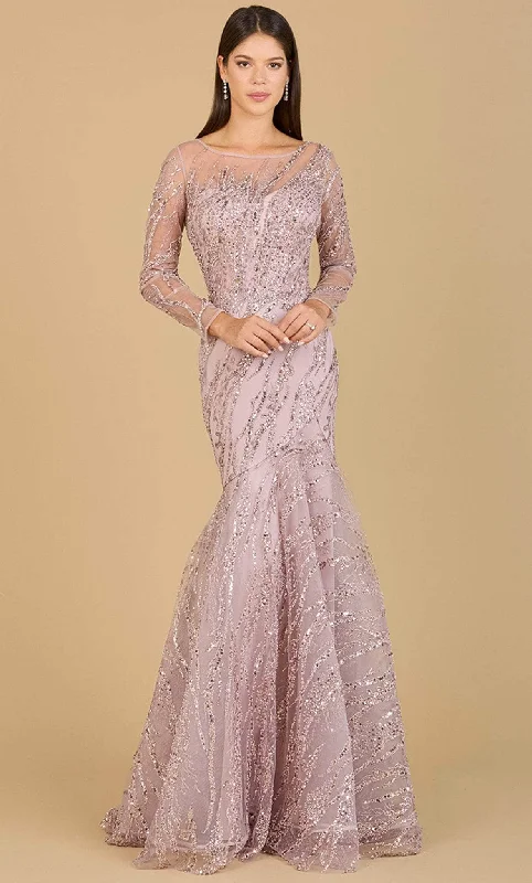 Lara Dresses 29199 - Beaded Illusion Scoop Evening Gown Bold Women's Statement