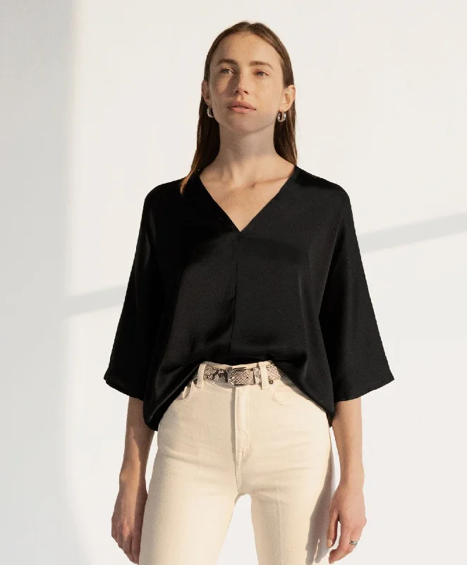 Satin V Pullover Confident Women's High - fashion