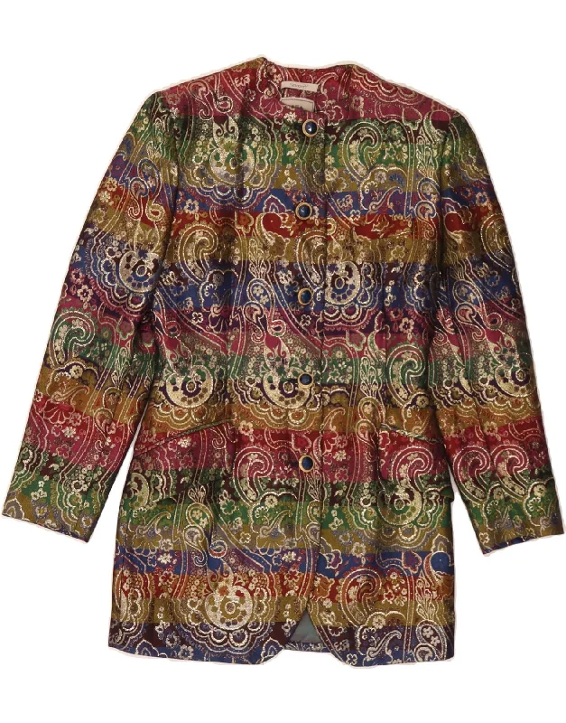 SEVENTY Womens Longline Blazer Jacket UK 12 Medium Multicoloured Paisley Scandinavian SEVENTY Womens Longline Blazer Jacket UK 12 Medium Multicoloured Paisley Scandinavian