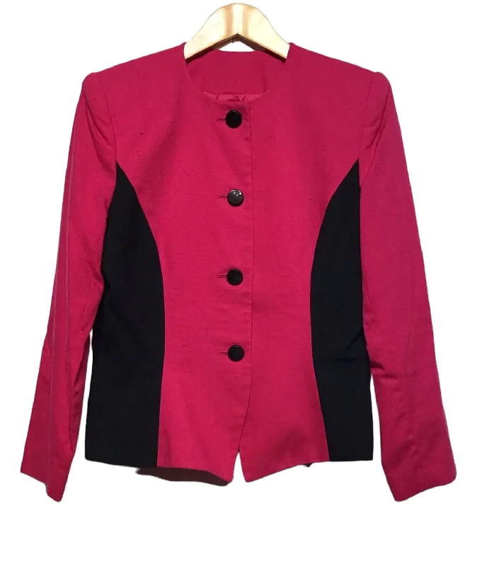 Pink And Black Blazer/Jacket (Size M) Minimalist Women's Casual