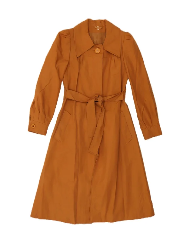 VINTAGE Womens Trench Coat IT 44 Medium Brown Sophisticated Women's Tailored