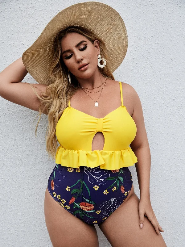 Boho Plus Size One-Pieces Sporty Women's Athleisure 