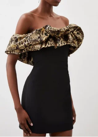 Karen Millen Gold Snake Mini Sleek Women's 