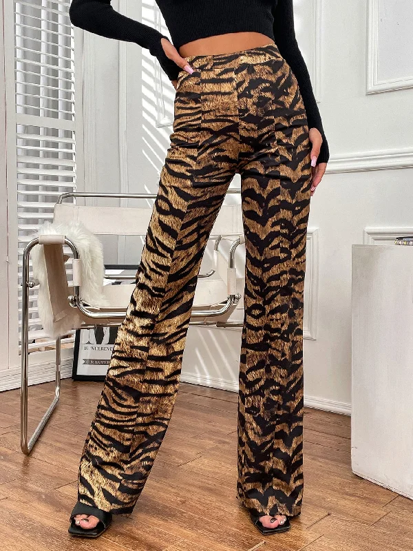 Glamorous Animal Natural Long Women Pants Luxurious Women's High -  end