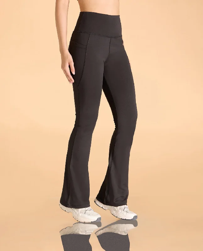 Women Stretchable Flared Pants Cozy Women's Sherpa - lined