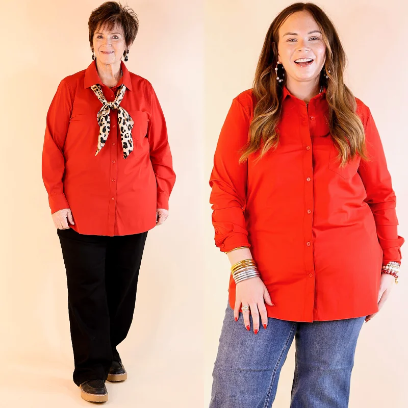 Lyssé | Schiffer Button Down Dress Shirt in Red Streetwear Style for 