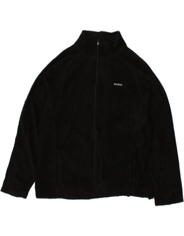 REEBOK Womens Fleece Jacket UK 18 XL Black Polyester Elegant Women's Formal 