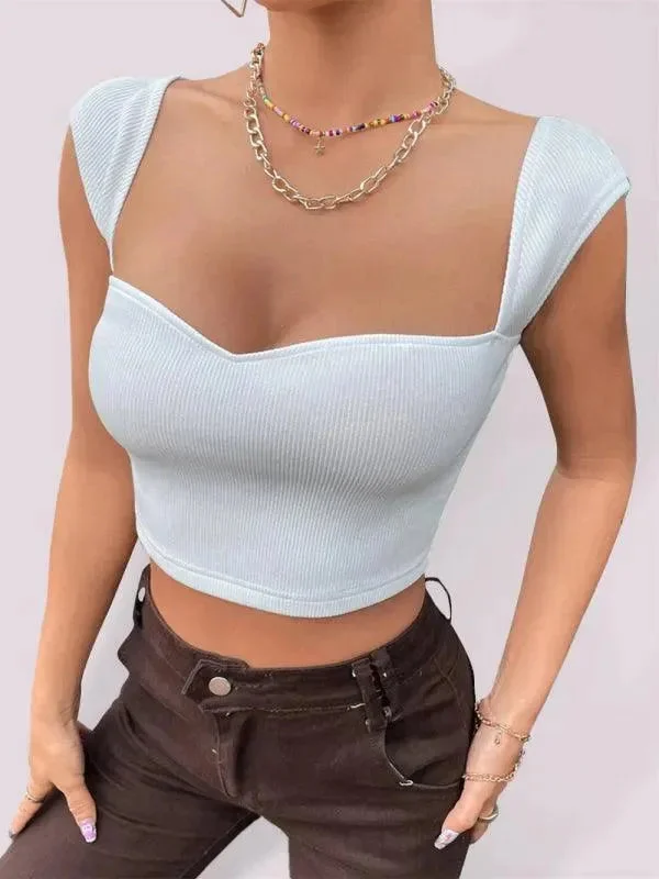 Square Neck Women Crop Top Tough Women's Military - inspired