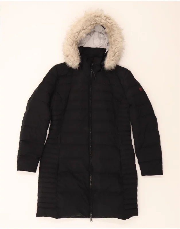TIMBERLAND Womens Hooded Padded Coat UK 14 Medium Black Polyester Monochromatic All - in - one