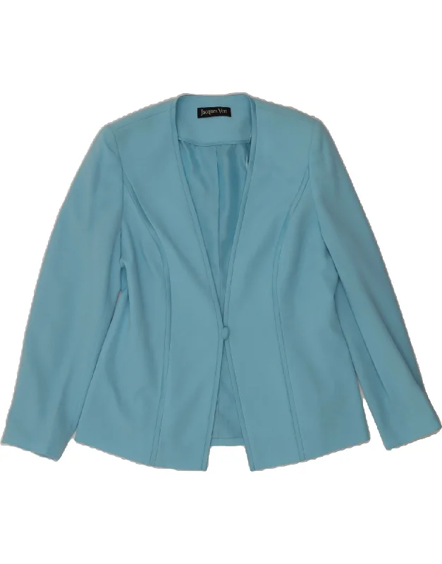 JACQUES VERT Womens 1 Button Blazer Jacket UK 14 Medium Blue Polyester Stylish Women's Neon JACQUES VERT Womens 1 Button Blazer Jacket UK 14 Medium Blue Polyester Stylish Women's Neon