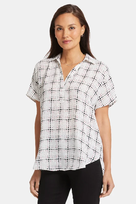 Becky Short Sleeved Blouse - Skylight Unique Women's Upcycled