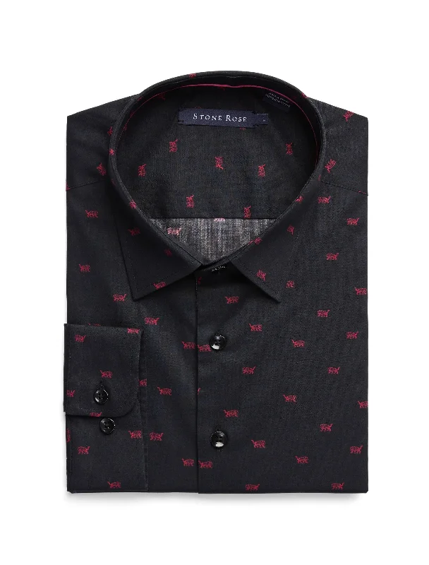 Black Tiger Print Woven Shirt Dynamic Women's High - energy