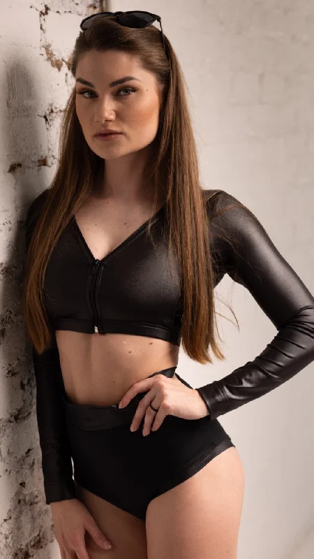 AR 1967 - Adjustable Zipper Crop Top Modern Women's 