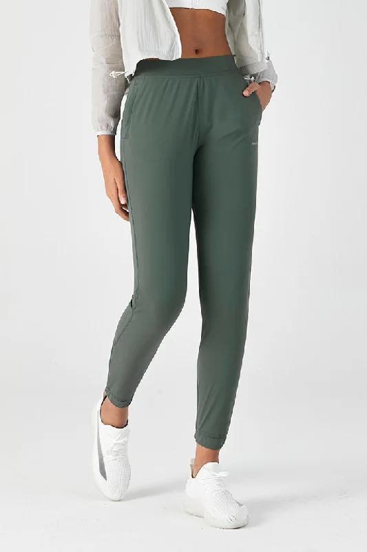 High-Waist Mesh-Like 7/8 Jogger Dapper Women's 1920S