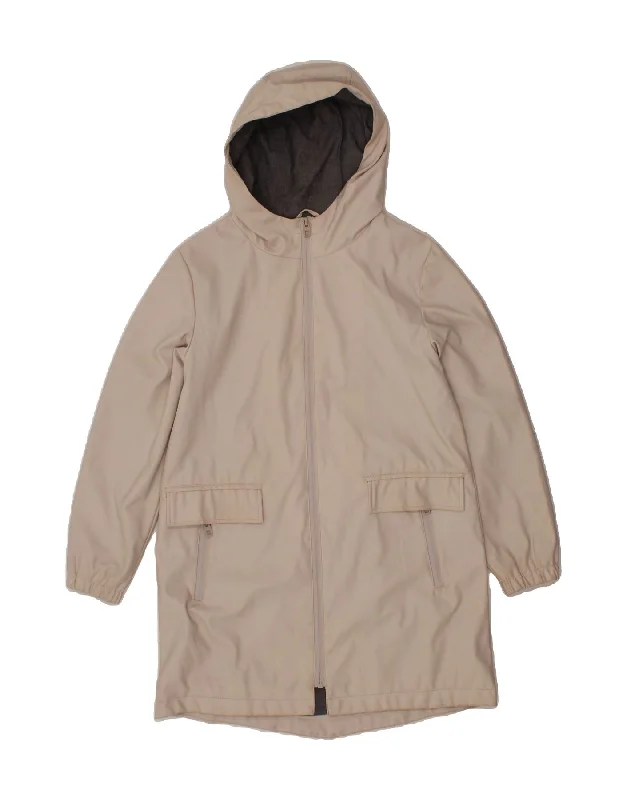 ZARA Womens Hooded Raincoat UK 6 XS Beige Polyester Artistic Women's Avant - 