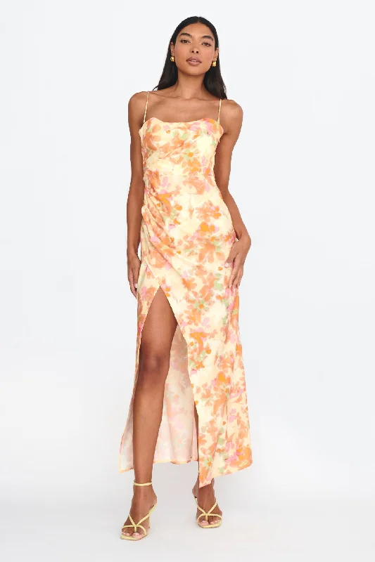 Marianna Twist Back Maxi Dress Orange Stylish Women's Tropical 