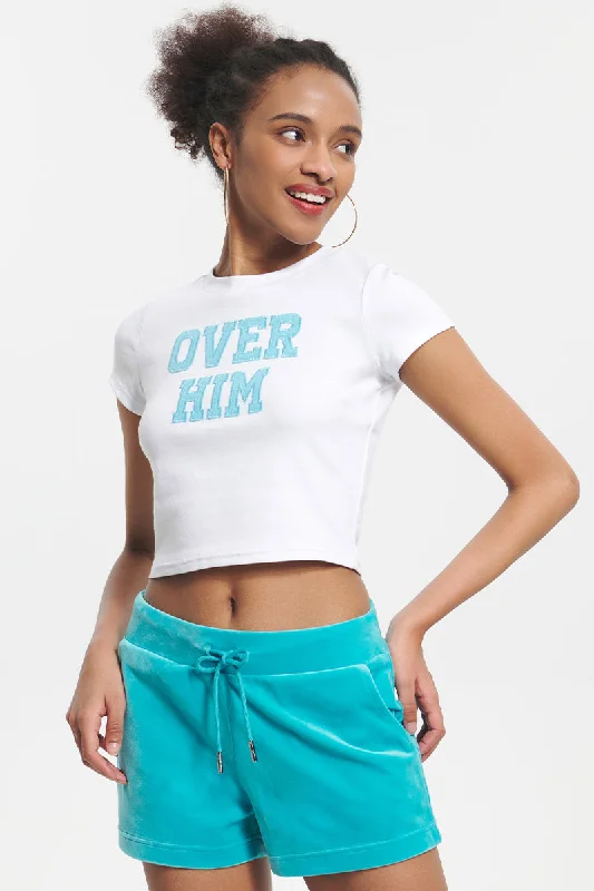 Over Him Baby Tee Unique Women's Upcycled