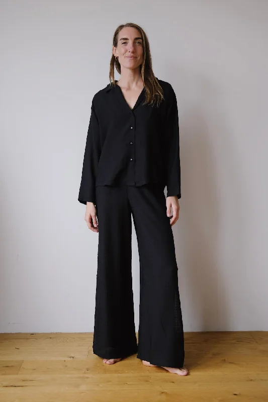 tencel pants - bella sheer - black Contemporary 