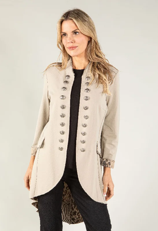 Longline Military Jacket Refined Women's Hand - crafted