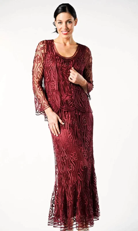 Soulmates C1079 - Three Piece Wave Crochet Lace Mother Of Bride Dress Cashmere