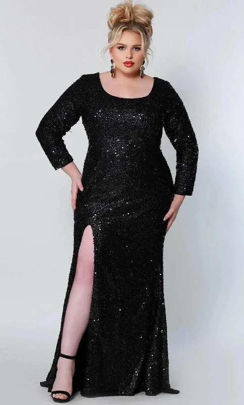 Sydney's Closet - SC7320 Scoop Sequin Evening Dress Laid - back Women's Vibe