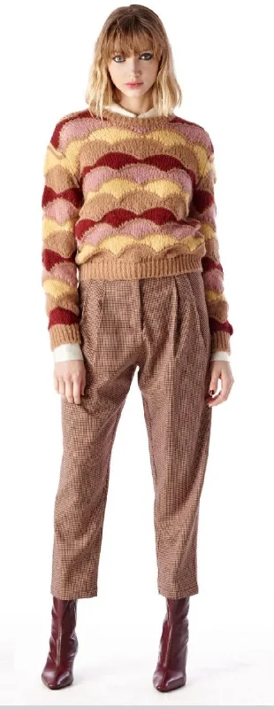 B.yu Check Pant in Red Check Cozy Women's Winter