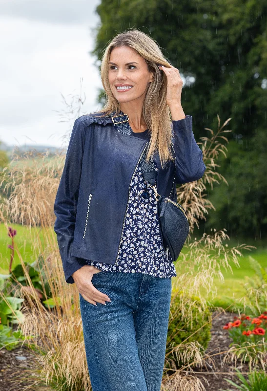 Vintage Leather Frill Detail Jacket Athletic Women's High - 