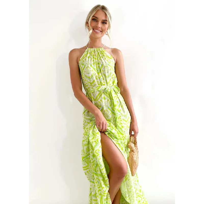 Bohemian Style Fashion Print Hang Neck Sleeveless Dress Wholesale Dresses Adventure