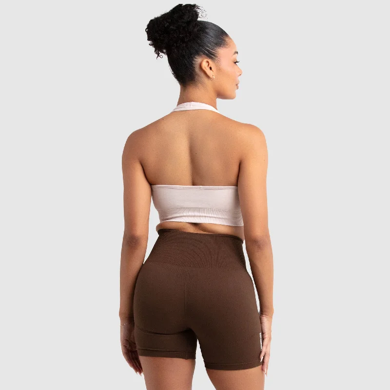 Hyperflex 2 Halter Neck Crop - Ivory White Classic Women's Pin - striped