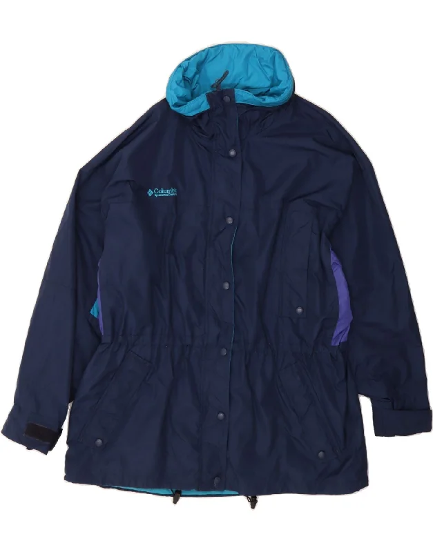 COLUMBIA Womens Oversized Windbreaker Jacket UK 16 Large Navy Blue Nylon Relaxed Women's Beachy COLUMBIA Womens Oversized Windbreaker Jacket UK 16 Large Navy Blue Nylon Relaxed Women's Beachy